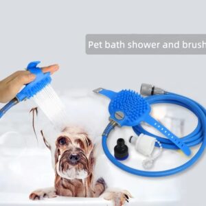 Manguera con cepillo para baño de mascotas