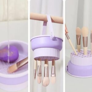 Caja de limpieza para brochas de maquillaje