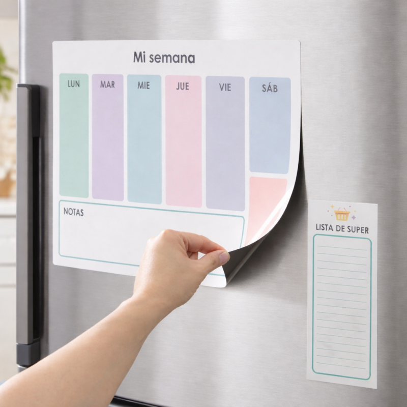Planificador semanal para refrigerador