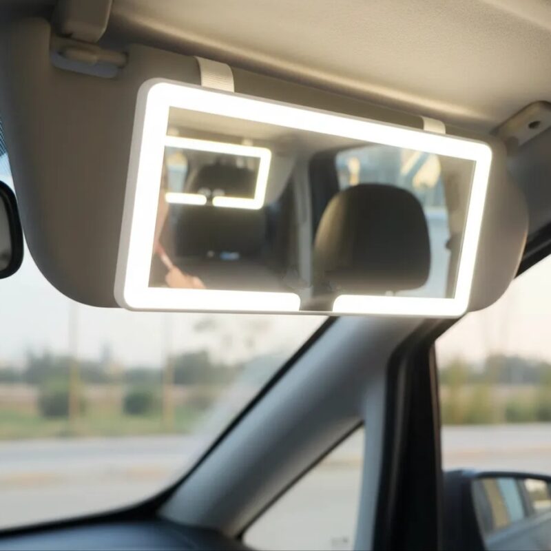 Espejo con luz LED para vicera de auto